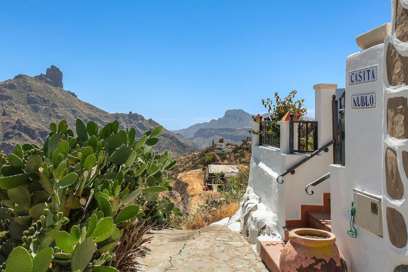 Ferienhaus 'Casita Roque Nublo' mit Bergblick, Garten und Wlan in Lomo de Los Santos, Tejeda