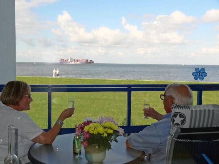 Ferienhaus für 2 Personen, mit Balkon und Garten sowie Seeblick und Ausblick, kinderfreundlich in Cuxhaven (Stadt)