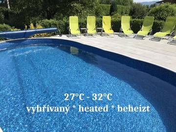 BnB für 5 Personen, mit Pool und Sauna sowie Garten und Ausblick, mit Haustier in Tschechien