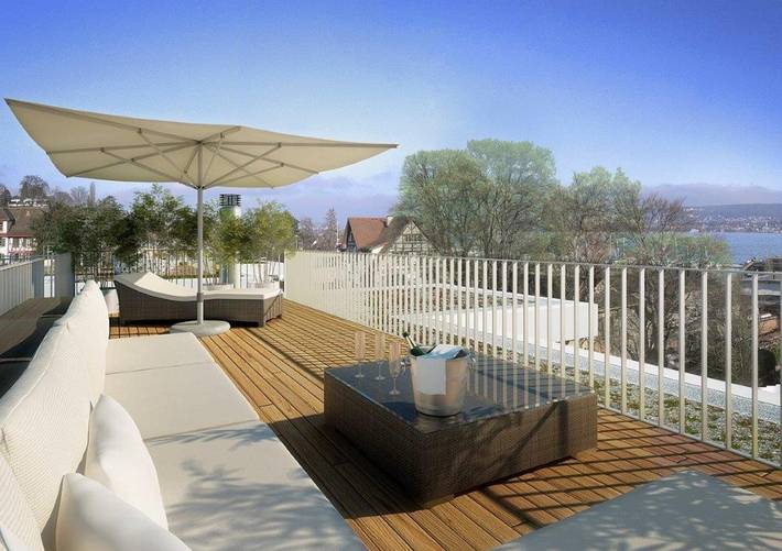 Ferienwohnung für 6 Personen, mit Seeblick und Balkon/Terrasse sowie Terrasse in Zürich - 2