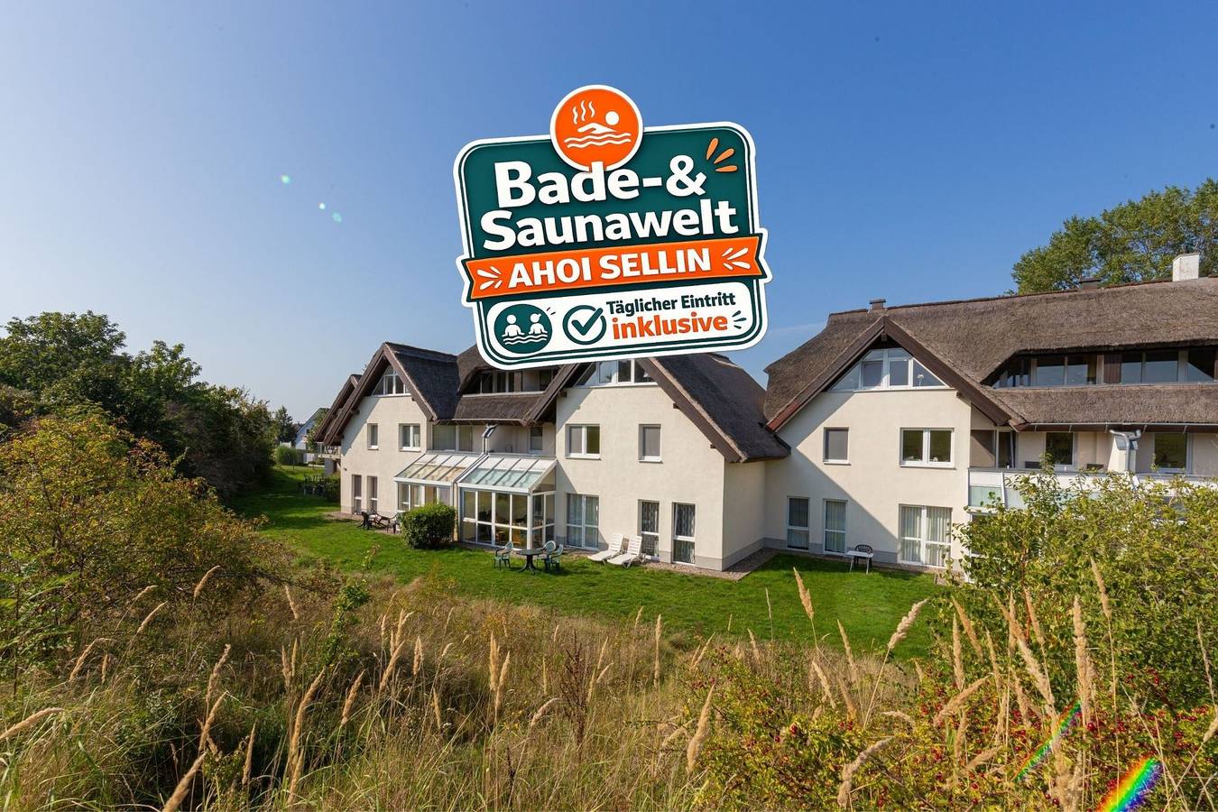 Ganze Ferienwohnung, Strandhaus Lobbe, Sanddorn Nr. 3 - Bade- & Saunawelt täglich inklusive in Lobbe Strand, Mönchgut