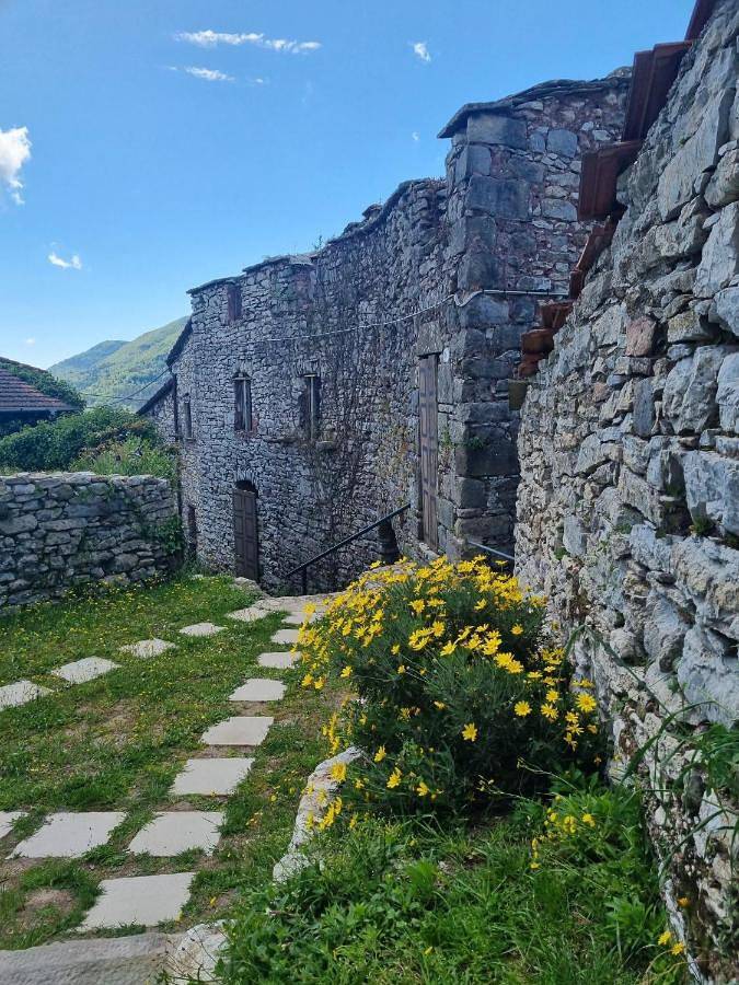 Appartamento per 4 persone, con vista lago e panorama nonché giardino, adatto a famiglie con bambini in Borzonasca