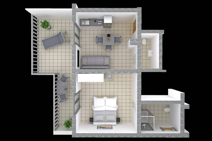 Ferienwohnung für 4 Personen, mit Balkon und Terrasse sowie Garten in Vrsi - 3