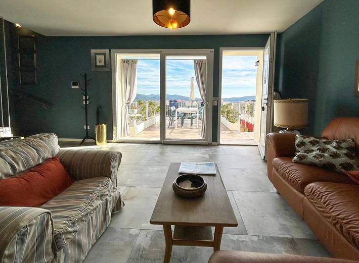 Ferienhaus für 4 Personen, mit Balkon und Terrasse sowie Garten und Ausblick