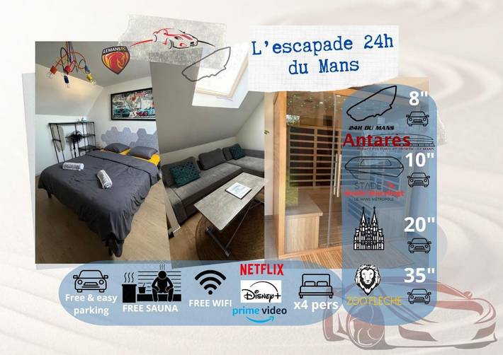 Appartement de vacances pour 4 personnes, avec Terrasse ainsi que Jardin et Sauna