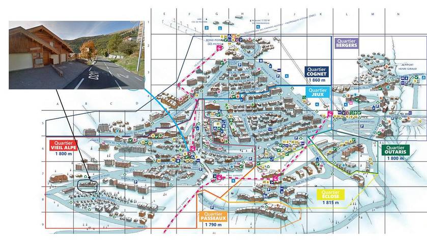 Chalet voor 6 personen, met balkon en uitzicht in Huez