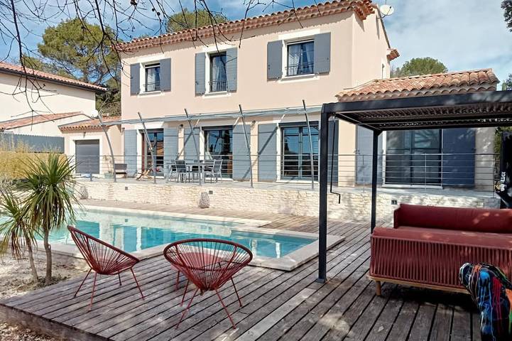 Villa with view of the pont du gard in Castillon-du-Gard, Nimes und Umgebung
