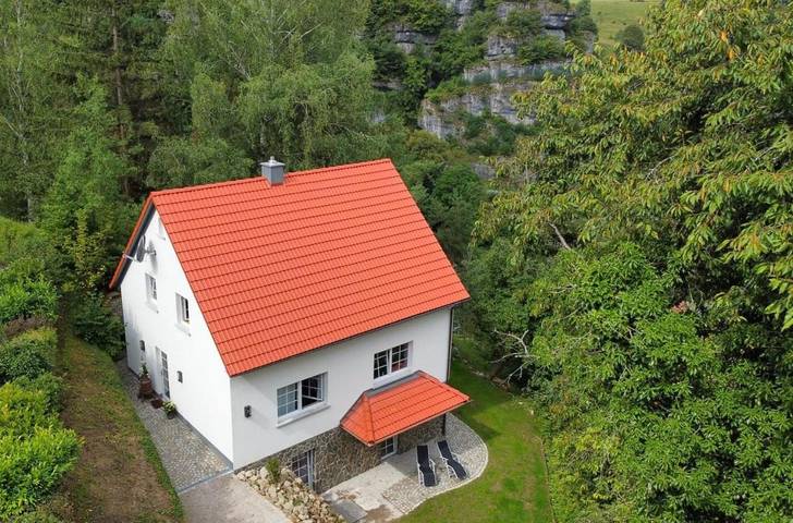 Ferienhaus für 11 Personen, mit Terrasse und Garten sowie Sauna und Ausblick in der Fränkische Schweiz