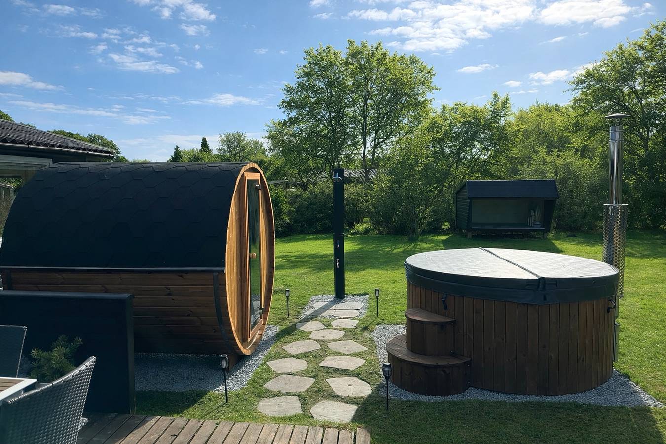 Gemütliches Ferienhaus mit Sauna und Hot Tub in Vig Lyng, Vig