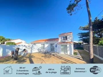 Gîte pour 6 personnes, avec terrasse et jardin, animaux acceptés dans Plage du Marais-Girard