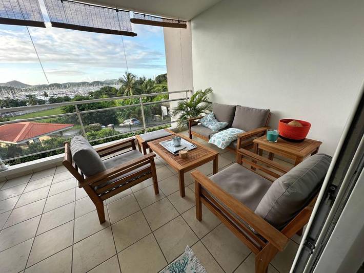 Gîte pour 4 personnes, avec vue et terrasse dans Marina du Marin