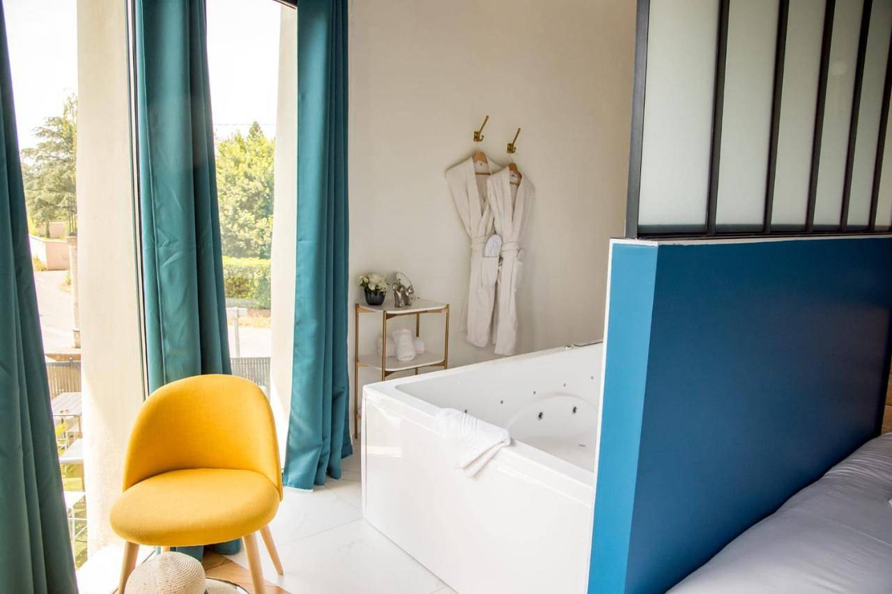 Double Room with Pool View in Trévoux, Ain