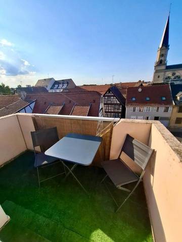 Gîte pour 2 personnes, avec balcon et vue à Erstein