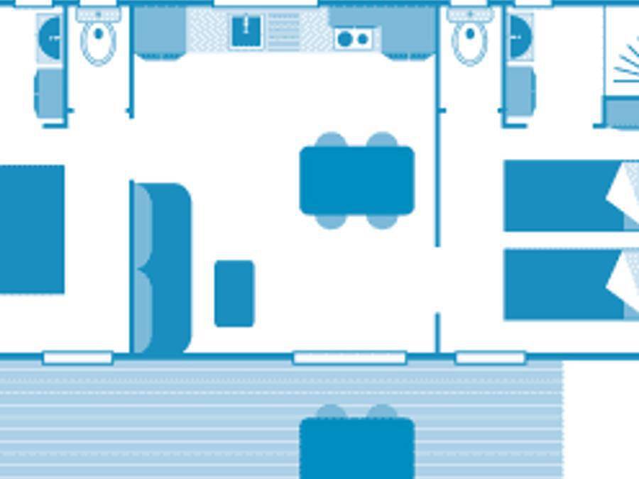 Camping Sandaya La Grande Côte - Mobilhome 4 personas - Cottage Pêcheries 4p 2bed 2Sdb Premium in La Barre-de-Monts, Vandea