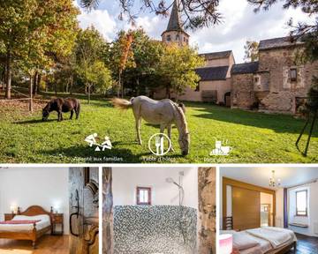 Chambre d’hôte pour 7 personnes, avec jardin ainsi que terrasse et vue, animaux acceptés dans l' Aveyron