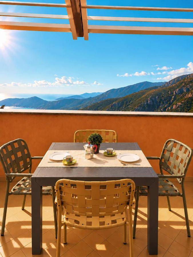 Ferienwohnung für 4 Personen, mit Balkon und Whirlpool sowie Terrasse und Garten