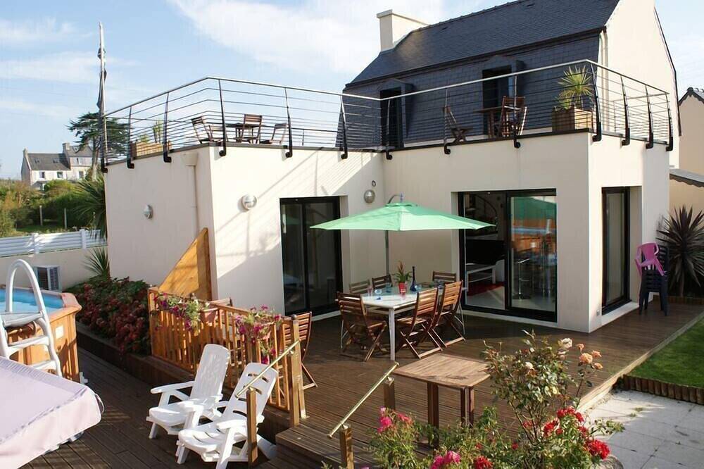 Exklusives Ferienhaus House Pool Spa sehr komfortabel, sehr hell in Ploudalmézeau, Brest und Umgebung
