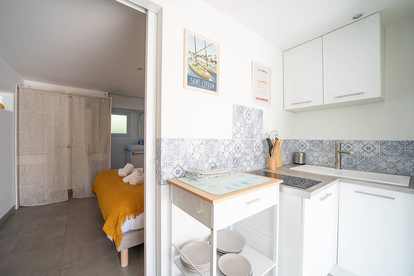 Appartement entier, Bohème Bleue - 500m de la Plage in Saint-Cyprien-Plage, Saint-Cyprien