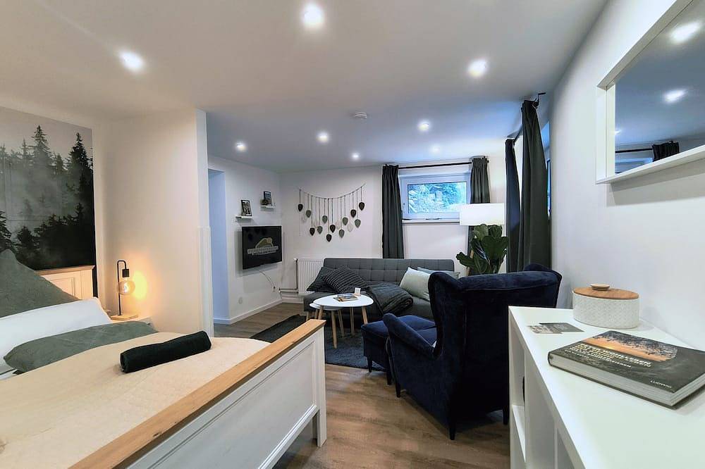 Ganze Wohnung, Perfekt für Wintertage im Harz- moderne Ferienwohnung mit Vollküche am Rodelhang in Osterode, Harzvorland