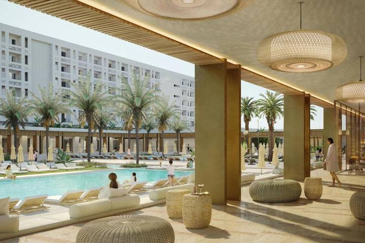 Hôtel pour 3 personnes, avec balcon et vue ainsi que sauna et piscine