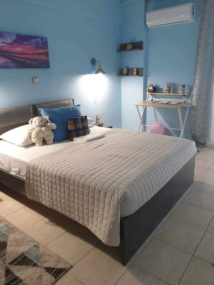 Apartament wakacyjny dla 4 osób, z balkon i widok na ocean, Dla rodziny w Region Attyka