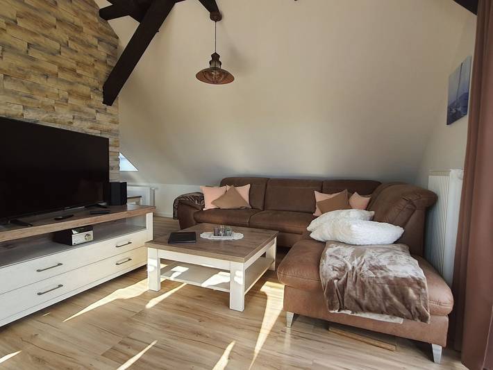 Ferienwohnung für 4 Personen, mit Balkon und Garten sowie Seeblick und Ausblick in Mellenthin