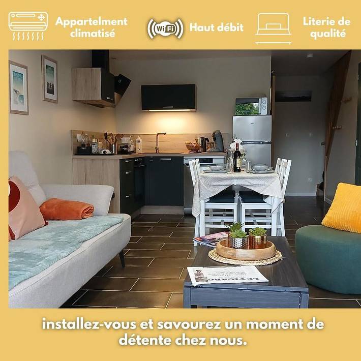 Gîte pour 4 personnes, avec terrasse, adapté aux familles à Avremesnil