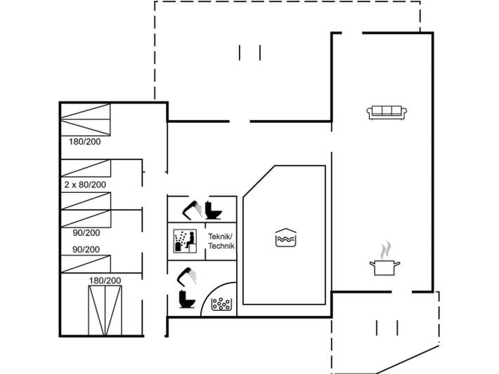 Ferienhaus für 8 Personen, mit Terrasse und Pool sowie Sauna in Kjul Strand - 2