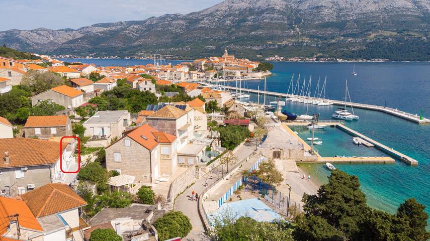 Iznajmljivanje smještaja za odmor za 3 osoba, s Pogled na ocean i Balkon u Korčula (Dalmacija)