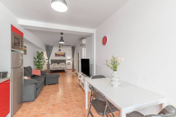 Estudio entero, Estudio vacacional 'Vv Ancla' con vistas a la montaña, Wi-Fi y aire acondicionado in Puerto de Mogan, Mogán