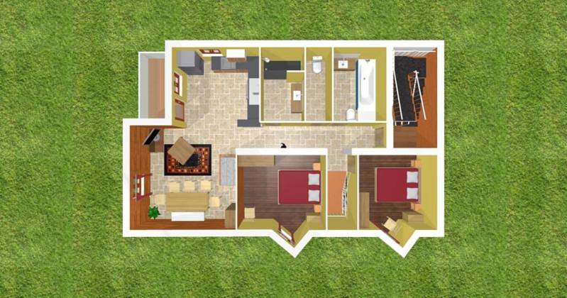 Chalet pour 6 personnes, avec Balcon et Terrasse ainsi que Jardin et Piscine à Bonneval-sur-Arc - 4