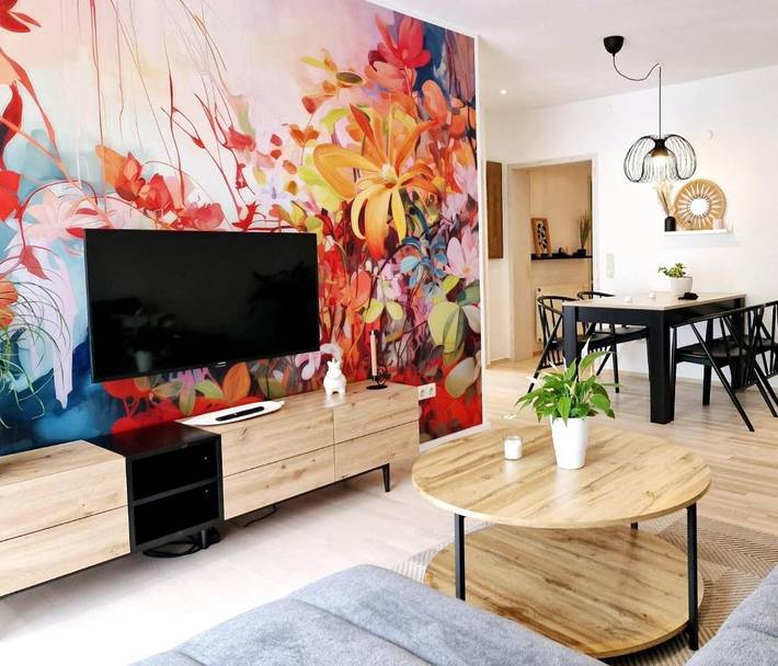 Ferienwohnung für 5 Personen, mit Balkon und Terrasse sowie Ausblick