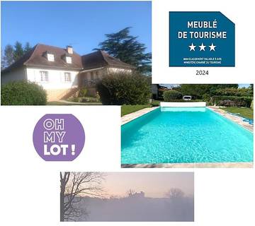 Gîte pour 6 personnes, avec jacuzzi ainsi que jardin et piscine à Girac
