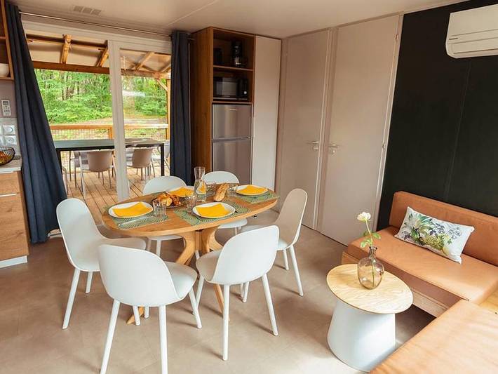Camping Le Tedey - Mobilheim 6 personen - Premium - 3 Schlafzimmer - Klimaanlage in Lac de Lacanau, Lacanau