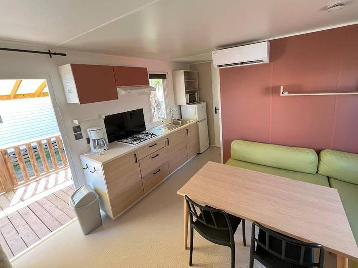 Camping Bleu Marine   - Mobilheim 6 personen - 2 Schlafzimmer - Clim in Sérignan, Mittelmeerküste (Frankreich)