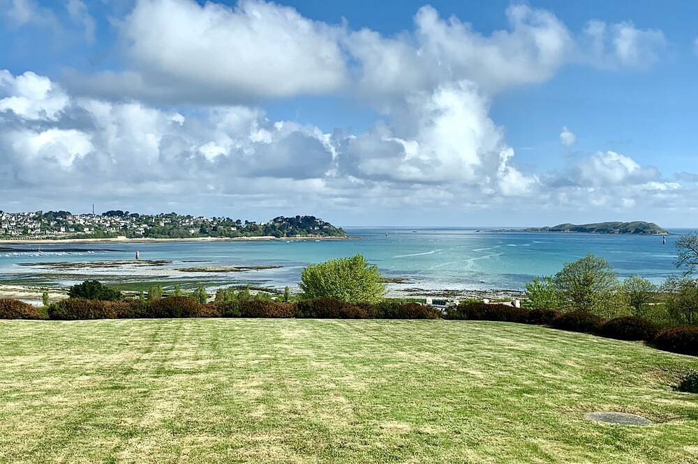 Architect house, magnificent view of the harbor and the islands of Perros Guirec in Louannec, Pink Granite Coast