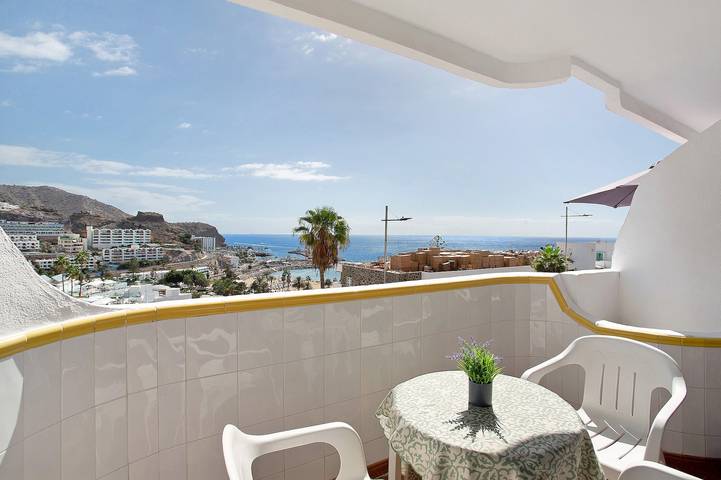 Ganze Wohnung, Ferienwohnung 'Appartamento Timo' mit Meerblick, Gemeinschaftspool und WLAN in Puerto Rico (Gran Canaria), Mogán