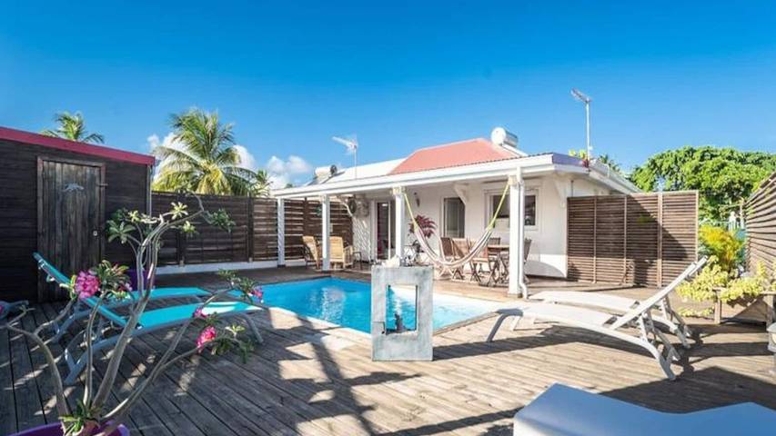 Hütte für 5 Personen, mit Garten und Pool in der Karibik