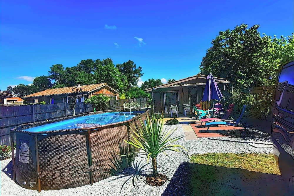 Maison Bois Terrasse Bbq Jardin A 11 Km De La Plage 9 Km Lac Leon in Linxe, Dax region