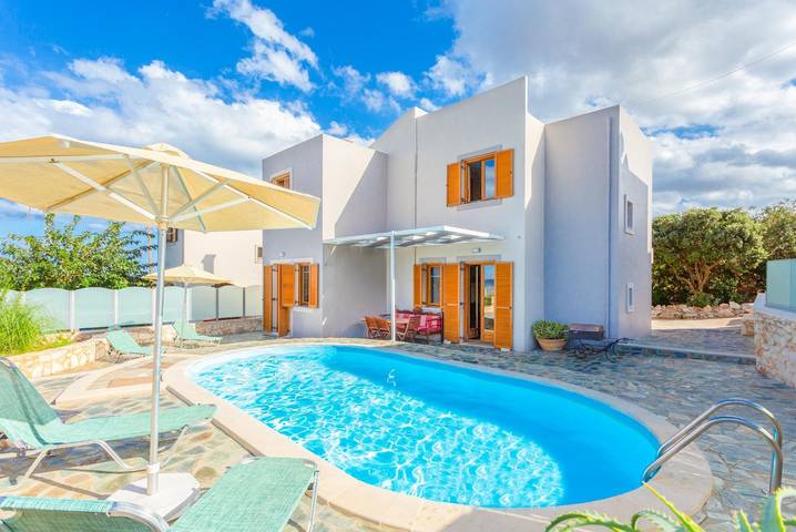 Villa voor 6 personen, met Uitzicht op zee en Terras in Chania