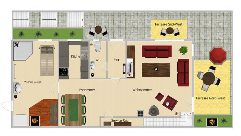 Ferienwohnung für 4 Personen, mit Sauna und Garten sowie Pool in Gunzenhausen - 3
