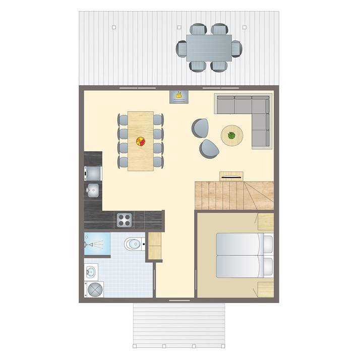 Bungalow für 8 Personen, mit Sauna - 1