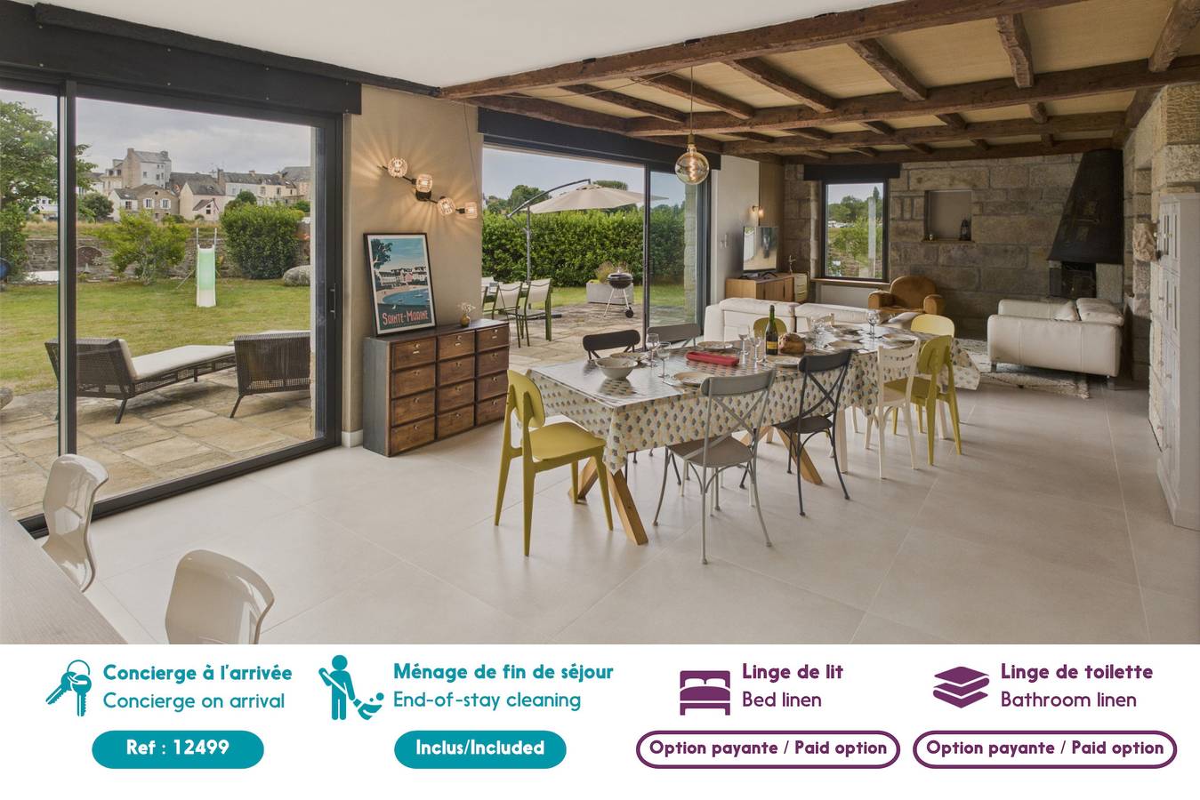 Vue rivière - grande maison et jardin pour 10 in Pont-l'Abbé, Region de Quimper