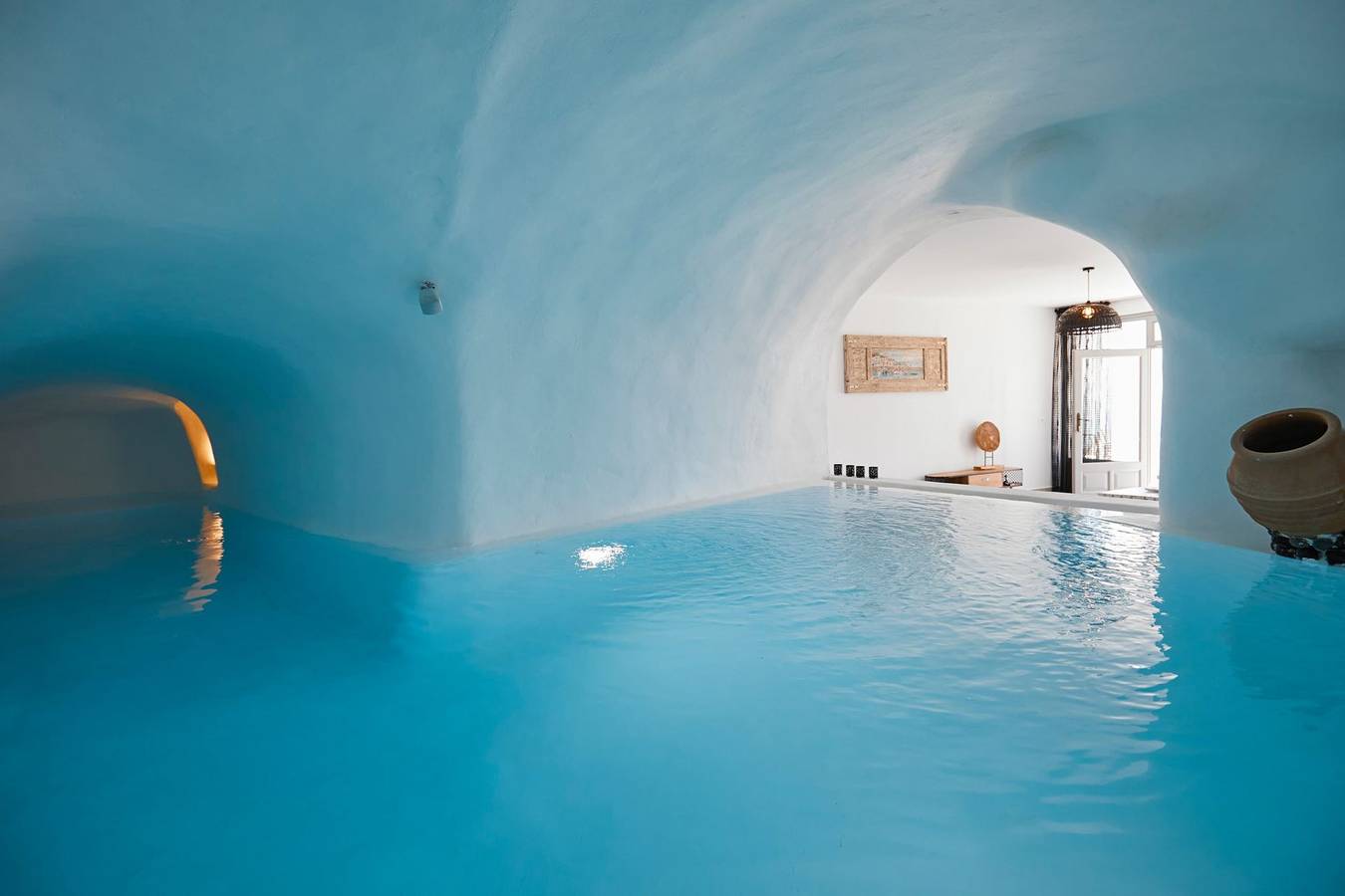 Impressive Santorini Villa | 2 Bedrooms | Villa Inuyasha | Breathtaking Aegean Sea Views | Indoor Private Cave Pool and Indoor Jet Tub | Mechalohori in Megalochori, Santorin