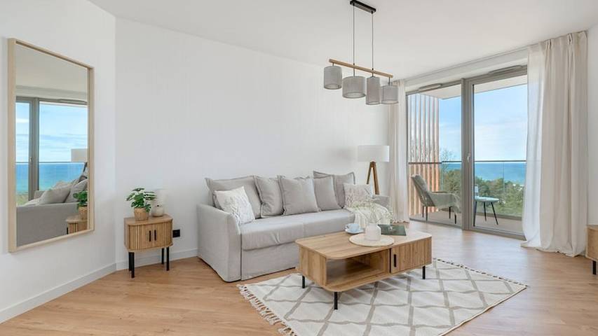 Ferienwohnung für 6 Personen, mit Whirlpool und Balkon sowie Pool und Sauna, mit Haustier in Pobierowo