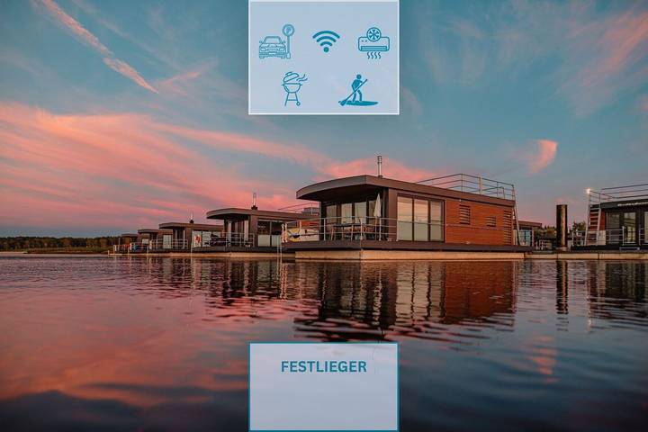 Ferienhaus für 5 Personen, mit Terrasse und Seeblick sowie Ausblick im Lausitzer Seenland