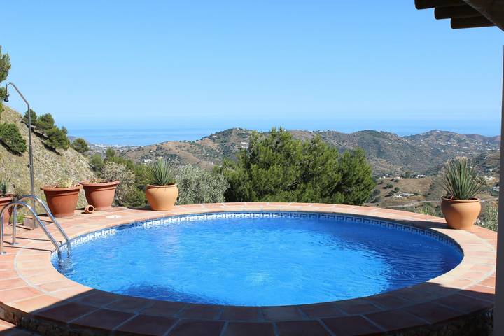 Ferienhaus 'Casa Solana' mit Meerblick, privatem Pool und Klimaanlage in Cómpeta, Cordillera Penibética