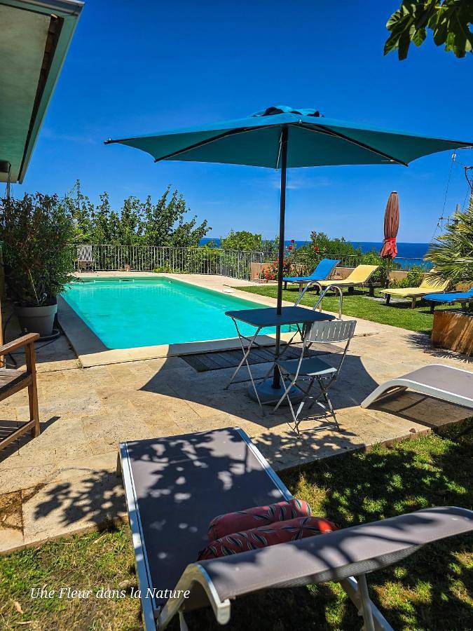 Gîte pour 7 personnes, avec vue ainsi que jardin et piscine en Corse-du-Sud