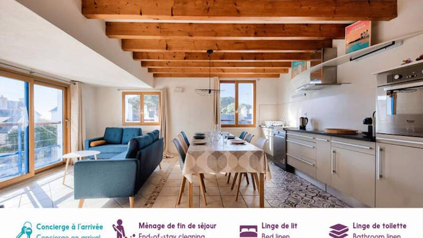 Gîte pour 8 personnes, avec terrasse dans Plage de Keraude - 3