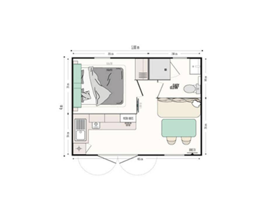 Camping Le Pinada - Mobilheim 4 personen - Duo Iris - 1 Schlafzimmer - Neu - 20m² in Fabrezan, Narbonne und Umgebung